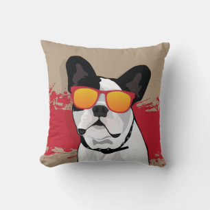 Bulldog in Sonnenbrille Kissen