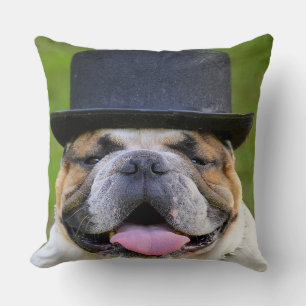 Bulldog in Top Hat Kissen