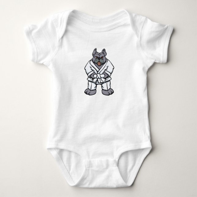 Bulldog-Jitsu| Hintergrundfarbe Baby Strampler (Vorderseite)
