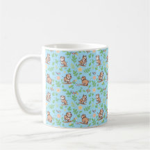 Bulldog-Kaffeetasse Fröhliches Frühlingsblumen-Hun
