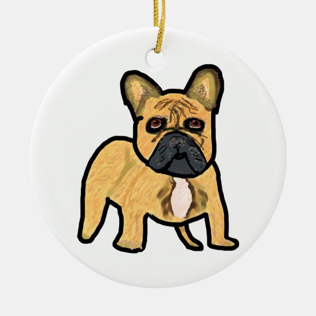 Bulldog Keramik Ornament (Vorne)
