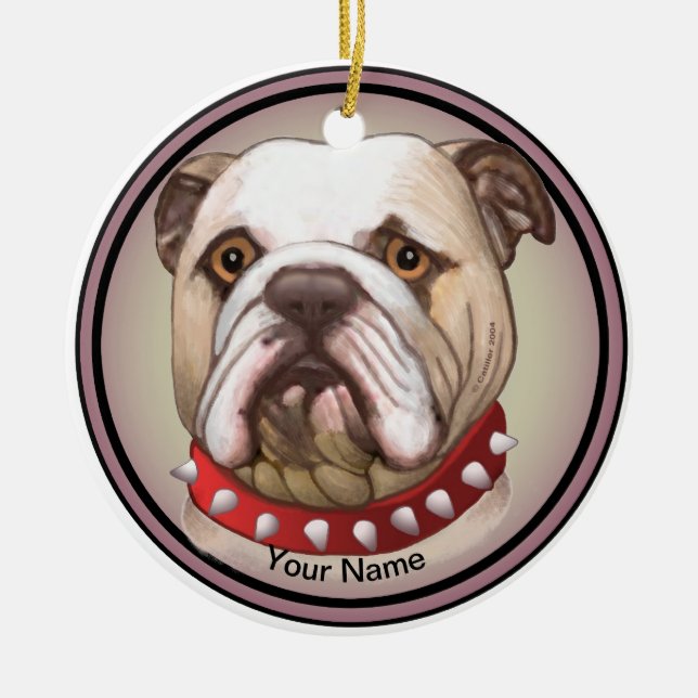 Bulldog Keramik Ornament (Vorne)
