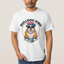 Bulldog King Cool Sonnenbrille Design T-Shirt
