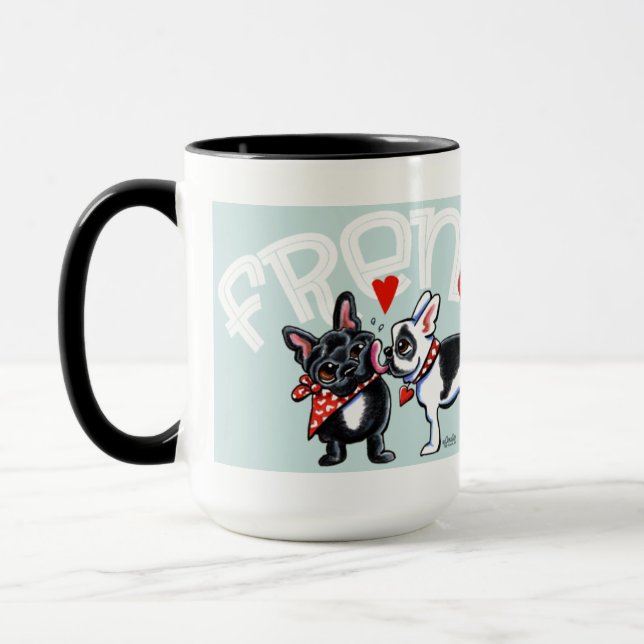 Bulldog Kiss Tasse (Links)