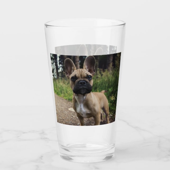 Bulldog-Kissen Glas (Vorderseite)