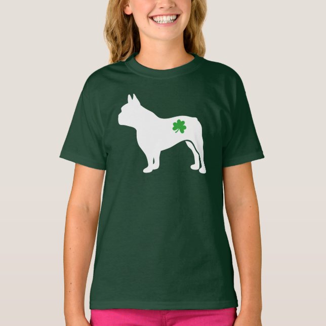 Bulldog Kleeblatt Funny St Patrick's Day Dog T-Shirt (Vorderseite)