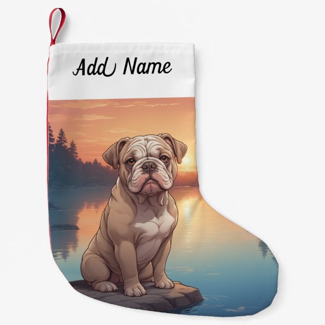Bulldog Kleiner Weihnachtsstrumpf (Vorderseite)