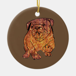 Bulldog-Kreis-Ornament Keramikornament