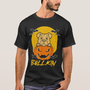 Bulldog Kürbis Bullkin Lustiger Halloween-Hundefan T-Shirt