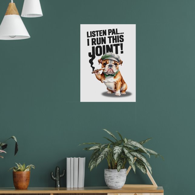Bulldog läuft dieses Poster (Wohnzimmer 1)