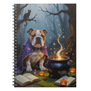 Bulldog-Laune-Malerei zu Halloween Notizblock