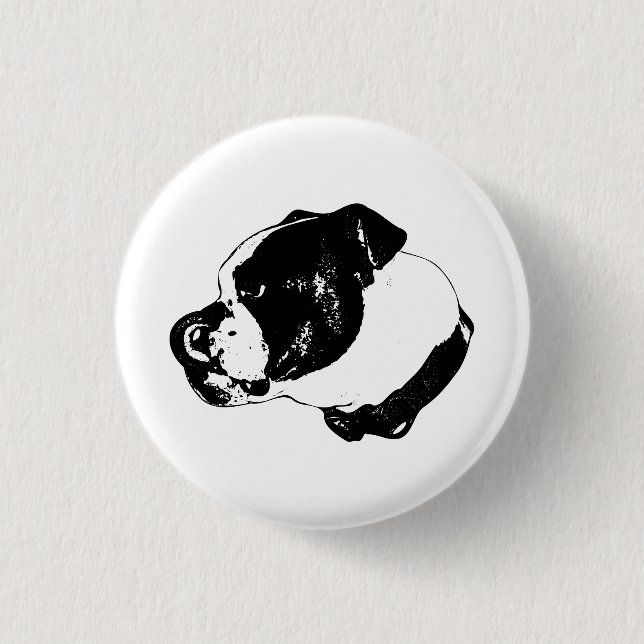 Bulldog Leck-Knopf Button (Vorderseite)