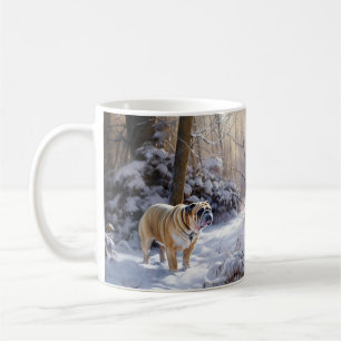 Bulldog Let It Snow Weihnachten Gebürstet Kaffeetasse
