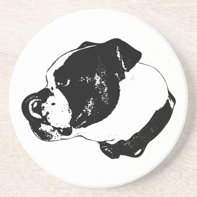 Bulldog Lick Stone Coaster Getränkeuntersetzer (Vorne)