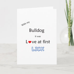 Bulldog-Liebe bei First Lick Feiertagskarte