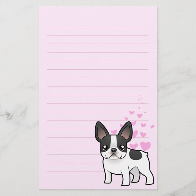 Bulldog-Liebe Briefpapier (Vorderseite)