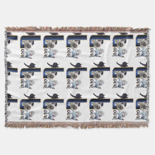 Bulldog-LIEBE Decke (Vorderseite)