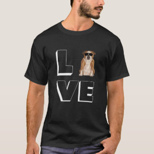 Bulldog Liebe Herz Sonnenbrille Dog English Bulldo T-Shirt