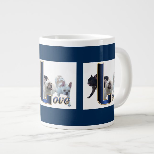 Bulldog-Liebe Jumbo-Tasse (Vorderseite Rechts)