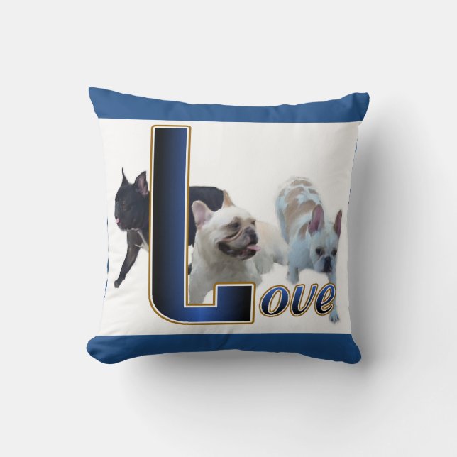 Bulldog-Liebe Kissen (Vorderseite)