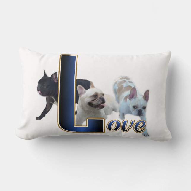 Bulldog-Liebe Lendenkissen (Vorderseite)