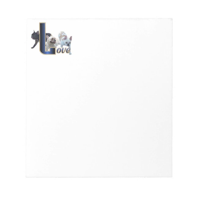 Bulldog-Liebe Notizblock (Vorderseite)