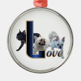 Bulldog-Liebe Ornament Aus Metall