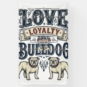 Bulldog-Liebe-Shirt Vintage-Gravur-Hunde-Zitat Des Banner