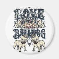 Bulldog-Liebe-Shirt Vintage-Gravur-Hunde-Zitat Des