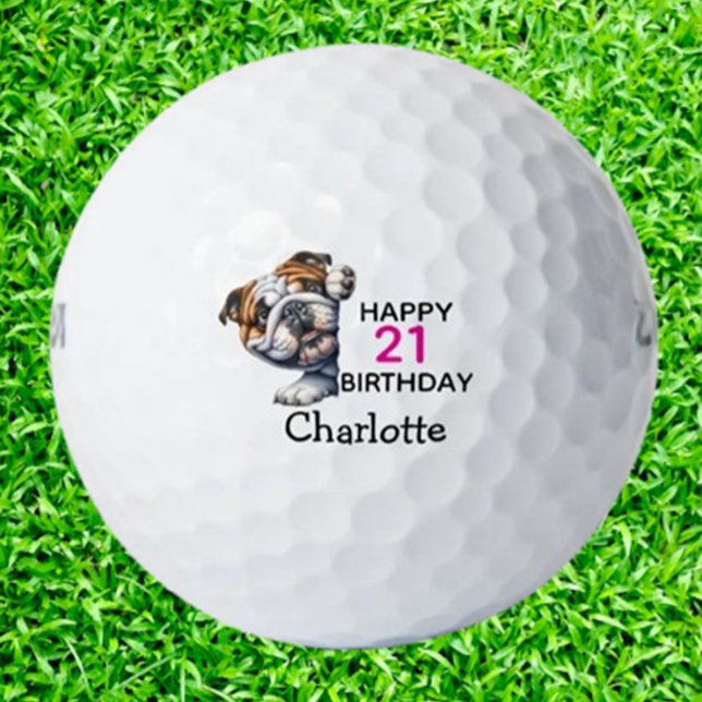 Bulldog-Liebhaber-Golfer Golfball (Von Creator hochgeladen)