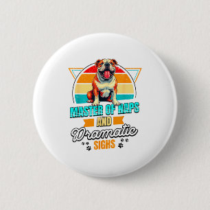 Bulldog-Liebhaber Lustiger Bulldogge Retro Button