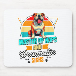 Bulldog-Liebhaber Lustiger Bulldogge Retro Mousepad