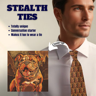 Bulldog-Liebhaber-Novity-Stealth-Halstuch Krawatte