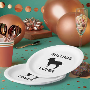 Bulldog-Liebhaber Pappteller