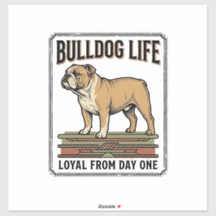Bulldog-Liebhaber-Shirt Vintage gravierte Hundekun Aufkleber