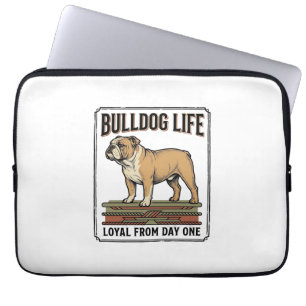 Bulldog-Liebhaber-Shirt Vintage gravierte Hundekun Laptopschutzhülle
