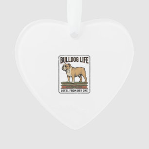 Bulldog-Liebhaber-Shirt Vintage gravierte Hundekun Ornament