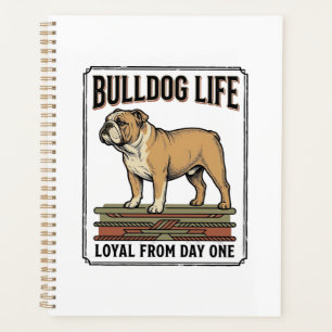 Bulldog-Liebhaber-Shirt Vintage gravierte Hundekun Planer