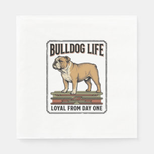 Bulldog-Liebhaber-Shirt Vintage gravierte Hundekun Serviette