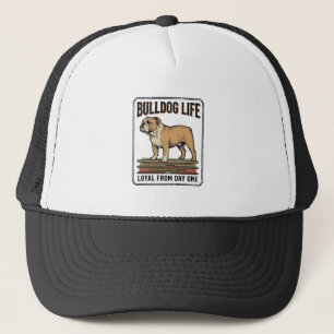 Bulldog-Liebhaber-Shirt Vintage gravierte Hundekun Truckerkappe