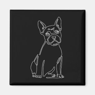 Bulldog Line Art Niedlich Fun Dog Mama Magnet