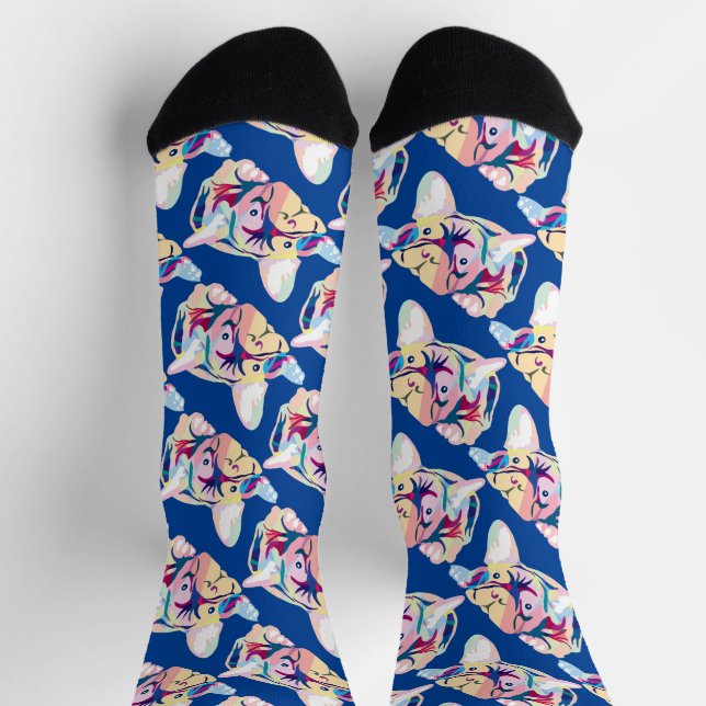 Bulldog-Lineargitter-Socken Socken (Oben)