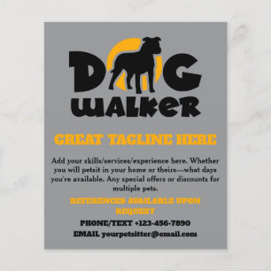 Bulldog Logo Hund Walker Pet Sitting Flyer
