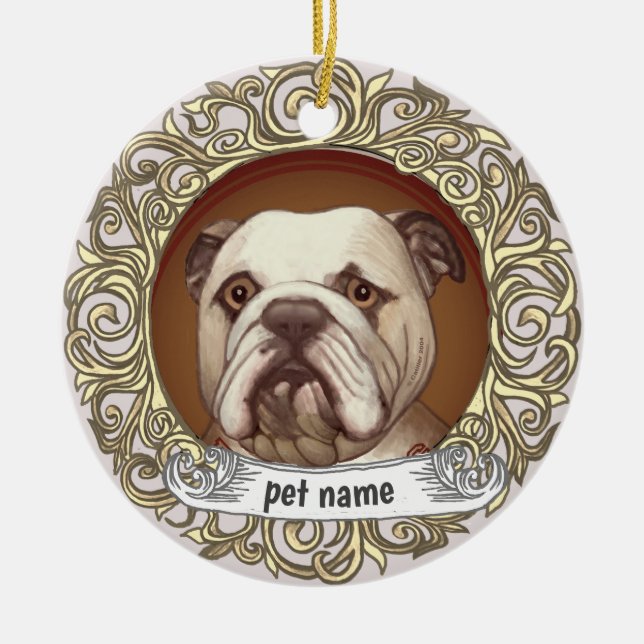 Bulldog-Love-Memory-Ornament Keramik Ornament (Vorne)