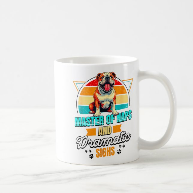 Bulldog Lover Funny Bulldog Retro  Kaffeetasse (Rechts)