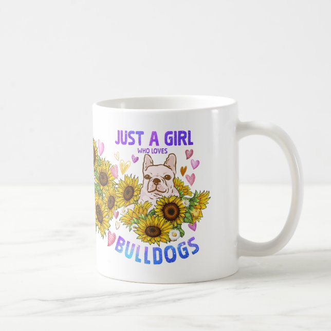 Bulldog Lover Sunflower Hund Lover Trainer Blütenb Kaffeetasse (Rechts)