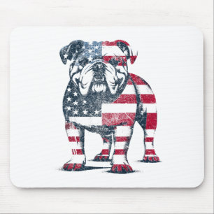 Bulldog Lovers American Flag Patriotic United Stat Mousepad