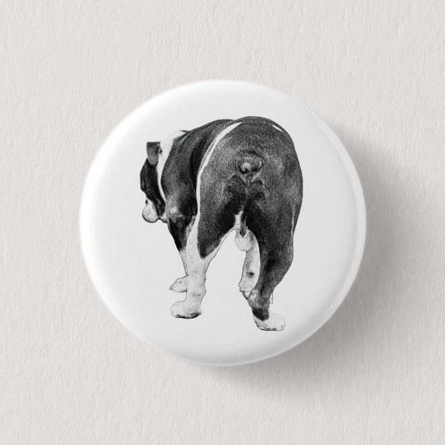 "Bulldog-Make-up-Tasche", "chic saisononal polish" Button (Vorderseite)