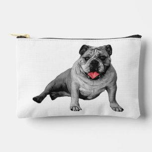 Bulldog-Make-Up-Tasche mit roten Akzenten Zubehörtasche