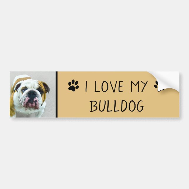 Bulldog-Malerei - Niedliche Original Hunde-Kunst Autoaufkleber (Vorne)